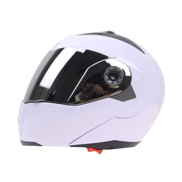 JIEKAI 105 Full Face Helmet Electromobile Motorcycle Double Lens Protective Helmet, Size: XL (White+Silver) - Image 2