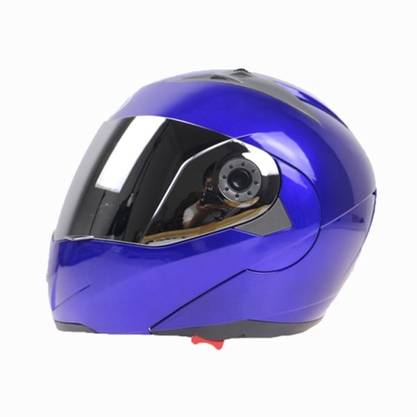 JIEKAI 105 Full Face Helmet Electromobile Motorcycle Double Lens Protective Helmet, Size: XL (Blue+Silver)