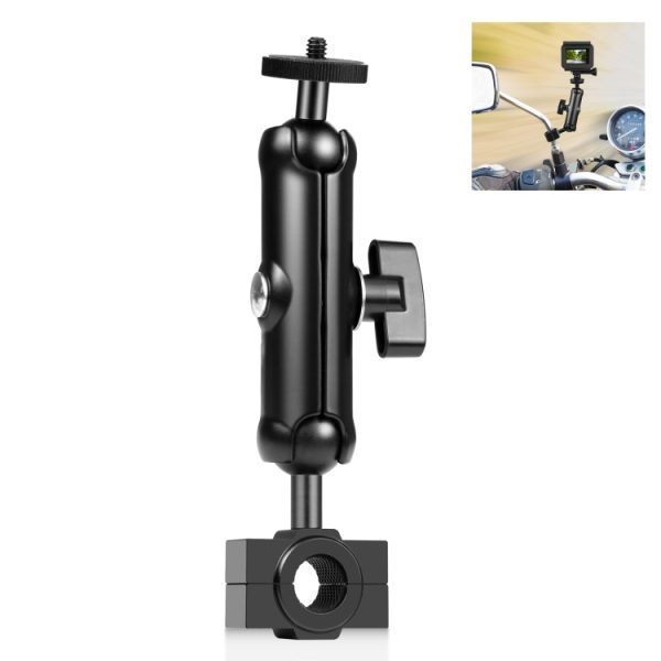 PULUZ Motorcycle Holder Rearview Mirror Fixed Mount for GoPro and Other Action Cameras - Image 8