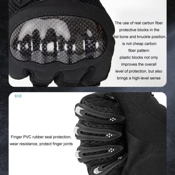 SOMAN Motorcycle Riding Anti-fall Breathable Anti-slip Carbon Fiber Gloves - Image 17