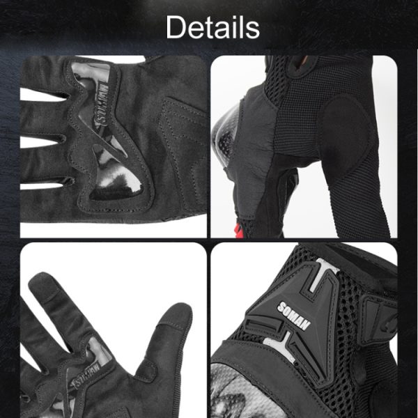 SOMAN Motorcycle Riding Anti-fall Breathable Anti-slip Carbon Fiber Gloves - Image 18